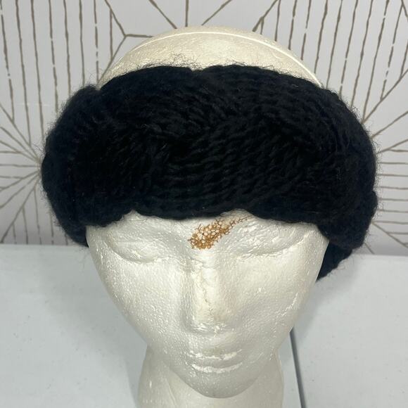 Nardi Tagliaferri Blk Head Wrap Headband Alpaca Virgin Wool Ear Warmer Italy $65 - Picture 2 of 7